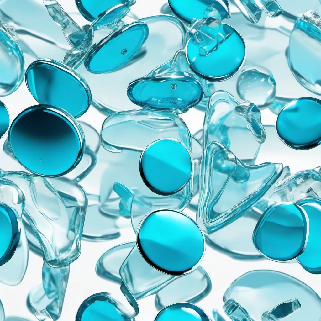 Playful glassy game controller floating in a bright blue scene