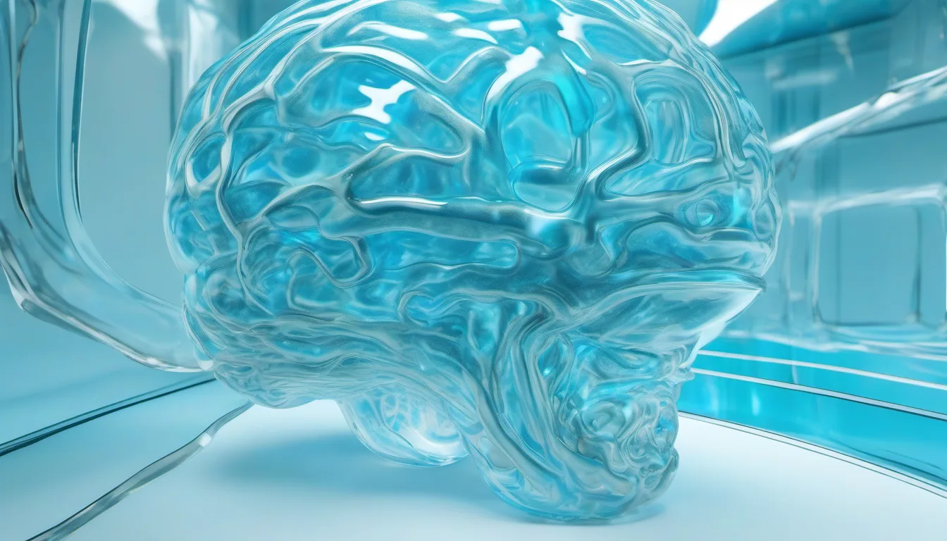 Abstract glass second-brain illustration — connected knowledge nodes in bright blue